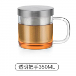 SAMADOYO kuumakindlast klaasist teetass, teevee eraldamine, roostevabast terasest filter, kaane ja k&auml;epidemega kontoritee tass