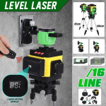 12/16 rida isetasanduvad 4D lasertasandid 360 horisontaalne ja vertikaalne p&otilde;randasein v&otilde;imsad rohelise kiirga lasertasandid koos statiiviga 12 line