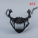 Koljumaski pidu pikad hambad deemoni skelett pool n&auml;gu mask Hundi draakon tiiger Houjuu nue mask Cosplay Halloweeni kost&uuml;&uuml;mide rekvisiidid