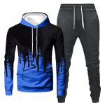 Meeste kapuutsiga spordidress, Unisex, kaheosalised jooksuriided, pikkade varrukatega pulloverid, pusad ja dressip&uuml;ksid L
