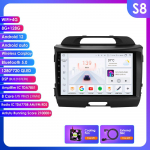 Ossuret 8G+128G AI H&auml;&auml;l 2 Din Android Auto Raadio KIA Sportage 3 2010-2016 2015 jaoks Carplay Auto Multimeedia GPS 2din Intelligentne Autoradio SWC BT RDS S8 8Core 8G 128G