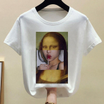 Mona Lisa n&auml;rimiskummi n&auml;rimiskummi T-s&auml;rk naiste suvine l&uuml;hikeste varrukatega tr&uuml;kitud T-s&auml;rk Fun XL