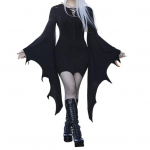 Naiste Halloweeni kleit, pitsiline, &otilde;huke istuvus, ebaregulaarne volangidega mansett kelluke varrukad, &otilde;&otilde;nsad, &uuml;mara kaelaga, &uuml;hev&auml;rvilised vampiirid Cosplay Performance Maxi kleit 3XL