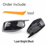 Carbon Fiber Style Black Rearview Side Mirror cover Caps for BMW 5 Series E60 E61 E63 E64 2004-2008 New M design Bright black