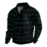 Meeste j&otilde;ulupuuvillane pikkade varrukatega pullover v&auml;lis&auml;rk vintage n&ouml;&ouml;pkinnisega p&uuml;stkraega korduroys&auml;rk vabaaja pusa j&otilde;ulutr&uuml;kiga topp S must