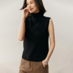 Qinghe 100% puhas ka&scaron;miir naiste kampsun - &Uuml;lipehme luksuslik talvine pullover XL must