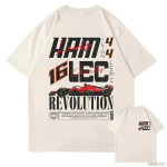 Meeste T-s&auml;rk Hamilton Vormeliv&otilde;idus&otilde;itja Briti Meistriv&otilde;istluste F&auml;nnide T-s&auml;rk Puuvillane T-s&auml;rk T&auml;navamood &Uuml;li suur Vabaaja Meeste R&otilde;ivad 4XL