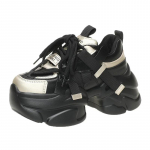 Moodsad 8CM Talvised Naiste Paksud Soojad Karusnahast Tennised K&otilde;rge Platvormiga Spordist Isa Kingad Naine Bling Nahast Vabaaja Lumekingad Zapatillas Mujer 34 must