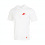 Nike Logo Tr&uuml;kiga &Uuml;mmarguse Kaelusega L&uuml;hikeste Varrukatega Fitnessi Treening T-s&auml;rk Langevate &Otilde;lgadega Vintage Ameerika Stiilis Meeste Topid Valge FB9806-100 XL