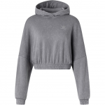 Adidas Originals l&uuml;hikeste varrukatega kapuutsiga kapuutsiga dressipluus Acid-Wash Letter Logo Embroidered Pullover pikkade varrukatega naiste dressipluus hall IW5492 M