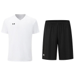 Under Armour L&otilde;dva l&otilde;ikega pusa l&uuml;hikeste varrukatega, mugavad trikotaažist l&uuml;hikesed p&uuml;ksid, vabaaja spordikomplekt, unisex komplektid, valge, must, 21500524-100+24500204-001 M