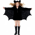 Halloweeni vanema-lapse kleit, T&uuml;drukute nahkhiire kombinesoon, Lava kleit, T&uuml;drukute ballipidu S black