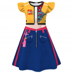 Laste T&uuml;drukute Anime Multikas KPop Superstaar Laulja Tr&uuml;kitud Volangvarrukatega O-kaelusega Vabaaja Kleit Halloweeni Cosplay Kost&uuml;&uuml;mid 130