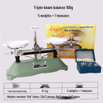 Kausskaal 100g, 200g, 500g raskustega - Mehaaniline alus f&uuml;&uuml;sikaeksperimentide jaoks Pan Balance with 200g Weights