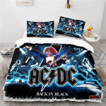 Kodutekstiil 3D AC&DC Rockb&auml;ndi tekikoti komplekt 3D-tr&uuml;kiga tekkikate voodipesu poistele t&uuml;drukutele voodipesukomplektid magamistoa dekoor Child 120x150cm gray