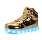 Suurus 25-46 LED-tuled Kingad Helendavad tossud lastele ja t&auml;iskasvanutele naistele meestele tennis lastele poisid t&uuml;drukud helendavad sussid saapad 43 Insole 26.5CM kuld