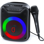 Karaoke masin mikrofonidega, kaasaskantav karaoke masin t&auml;iskasvanutele ja lastele, Bluetooth karaoke k&otilde;lar bassi/k&otilde;rguse reguleerimisega