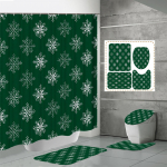 4TK Du&scaron;ikardinakomplektid Du&scaron;ikardina ja Vaipadega WC-kaane Vaip U-kujuline Matt ja Vannimatt Vannitoakomplekt 12 Konksuga One Size