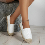 Tugevad slip-on espadrillid &uuml;mara ninaga kevad/s&uuml;gis naiste kingad 2024 k&otilde;rge kvaliteediga &otilde;mblus uudsus korterid Sapatos Baixos Femininos 35 valge