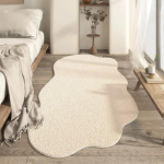 Kreemjas stiil Vaip Erilise kujuga Magamistoa &Ouml;&ouml;kapivaip Pehme ja mugav Jalamatt Kodu kaunistus 80x160cm 31x63inch beige