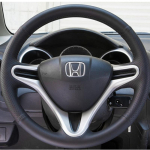 Black Non-slip Microfiber Leather Car Steering Wheel Cover For Honda Fit 2009-2013 City 2009-2013 Jazz 2009-2013 ight 2010 Red Thread