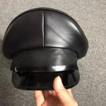 Naiste meeste nahast s&otilde;jav&auml;em&uuml;ts Saksamaa ohvitseri nokkm&uuml;ts Armee m&uuml;ts Nahast politseim&uuml;ts Cosplay Halloweeni peom&uuml;ts 57-61cm 57cm must