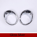 2pcs Carbon fiber Style Plastic Chrome Front Fog Light Lamp Cover Trim Car Accessories For BMW X1 F48 2016- Accessories Gloss Silver