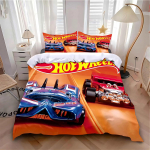 Tekikott Padjap&uuml;&uuml;r Voodipesukomplekt T&auml;iskasvanud Poiss T&uuml;druk Magamistoa Kaunistus Laste Kingitus &Uuml;heinimese Kaheinimese Suur Suurus Kuum W-Wheels Autod US Twin 173x218cm