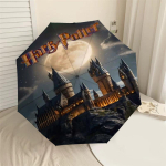 1 tk Harry Potter Hogwarts vihmavari - 8 ribiga tugevdatud, automaatne avamine, kerge ja vastupidav, armas moodne aksessuaar &otilde;ues kasutamiseks, D2654 gray