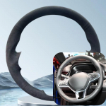 ization Car Steering Wheel Cover For Renault Clio 5 (V) Zoe Captur - Hand Sewing Suede Car Interior Accessories Blue Thread