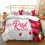 3D Voodipesu Tekikott Komplekt 2/3 tk Head s&otilde;brap&auml;eva Magamistoakomplekt Voodipesu Punane Roos P&auml;evad Voodiriided Jogo De Cama Voodikomplekt Kuum EU Single(135*200cm)3pcs