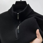 Paks Soe Fliisist Meeste Huppar Poollukuga Tikitud T&auml;htedega Krae K&otilde;rge &Auml;&auml;risega Vintaažist Pullover L&otilde;tv Jooksja Spordihuppar M must