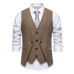 Gooti R&otilde;ivad Meeste Vest &Uuml;likond Kaks V&otilde;ltsitud T&uuml;kki Disaineri Vestid Vintage Meeste Vitoriano Masculino Saatejuht Ametlik Kleit Vest L kohv