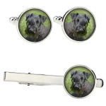 Cesky Terrier, Czech Terrier, Bohemian Terrier - cufflinks and tie with your photo, a suit decoration, men's jewelry from the Art-Dog brand.