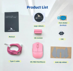 Darmoshark M5PRO kolmerežiimiline juhtmevaba m&auml;nguhiir - 8 programmeeritavat nuppu 30000 DPI - 8 v&auml;rskendussageduse valikut - Bluetooth / 2.4G / Juhtmega &uuml;hendus roosa