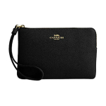 Coach Corner Zip 16 Metallist Logo T&otilde;mblukuga Sulgemine Kunstnahast Randmepael Naiste randmepael Must CV396-IMBLK Basic Set (Bag+Dust Bag) black
