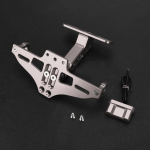 Motorcycle License Number Plate Holder Frame Adjustable LED Lights For YAMAHA XMAX 300 xmax300 X-MAX300 2017-2024 gray no logo