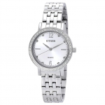 CITIZEN Quartz Collection Kvartsmehhanismiga Roostevabast terasest rihmaga K&auml;ekell 31mm Naiste kell H&otilde;bedane sihverplaat EL3100-55A Silver Dial
