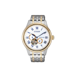 CITIZEN 50m Veekindel Mehaaniline Liikumine Roostevabast Terasest Rihmaga K&auml;ekell Meeste Kellad Valge Tihvlanck NP1026-86A Medium Gold Strap