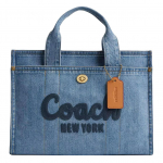 Coach Cargo K&auml;sikott Logoga T&otilde;mblukuga Denimist ja Nahast Naiste kott Messingist Indigokarva CR657-B4IN Basic Set (Bag+Dust Bag)
