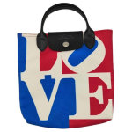 Longchamp X Robert Indiana Koost&ouml;&ouml; Logo Kl&otilde;pskinnitusega Pol&uuml;ester Totes Kott Naiste totes kotid Valge 10227BBA007 Basic Set (Bag)