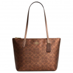 K&auml;ekott Coach Fiona 24 kuldse logoga ostukott &otilde;lakott naistele pruun CW396-IMYGQ Basic Set (Bag+Dust Bag)