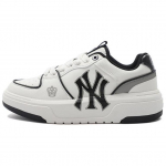 MLB Chunky Liner Slip Resistant Waterproof Height Increasing Low top Skateboard Shoes Unisex Gray White 3ASXCA12N-50WHS(Team409- 41