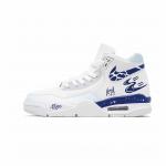 Nike Flight Legacy Alien Visitors Nahast Kulumiskindel Keskmise k&otilde;rgusega Vintage Korvpallijalatsid Meeste Valge Sinine BQ4212-101(Team1068-) 41