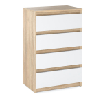 Kummut 60 CM 4S Sonoma Tamm Valge TV-kapp Elutoam&ouml;&ouml;bel