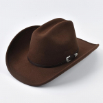 Unisex L&auml;&auml;ne Kauboi M&uuml;ts Nahast Vintage Suure &Auml;&auml;rega H&auml;rrasmees Kauboi Jazz M&uuml;ts Cloche Kiriku Sombrero Meeste M&uuml;tsid Can Be Adjusted pruun