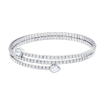 Swarovski Twisty seeria pirnikujuline &uuml;li s&auml;delev m&auml;hitav kristallk&auml;ev&otilde;ru naistele H&otilde;be 5528443 Silver,M