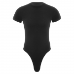 Meeste &uuml;hes t&uuml;kis stringid Body, l&uuml;hikeste varrukatega n&ouml;&ouml;biga jalgevahe s&auml;rk Trikood Snappies Rompers Jumpsuit L must