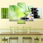 Bambusest zen-kivide tapeet 5 osa Tapeedid moodne Modulaarne plakatikunst L&otilde;uendimaal elutuppa Kodu kaunistus 40x60 40x80 40x100cm beige