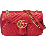 Gucci GG Marmont Chevron Tepitud Punane Nahast &Otilde;lakott Kuldse Riistvaraga Naistele Luksuslik Igap&auml;evaseks Kasutamiseks Basic Set (Bag+Dust Bag)